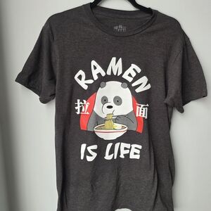 Ramen Is Life Panda Graphic Tee - Black